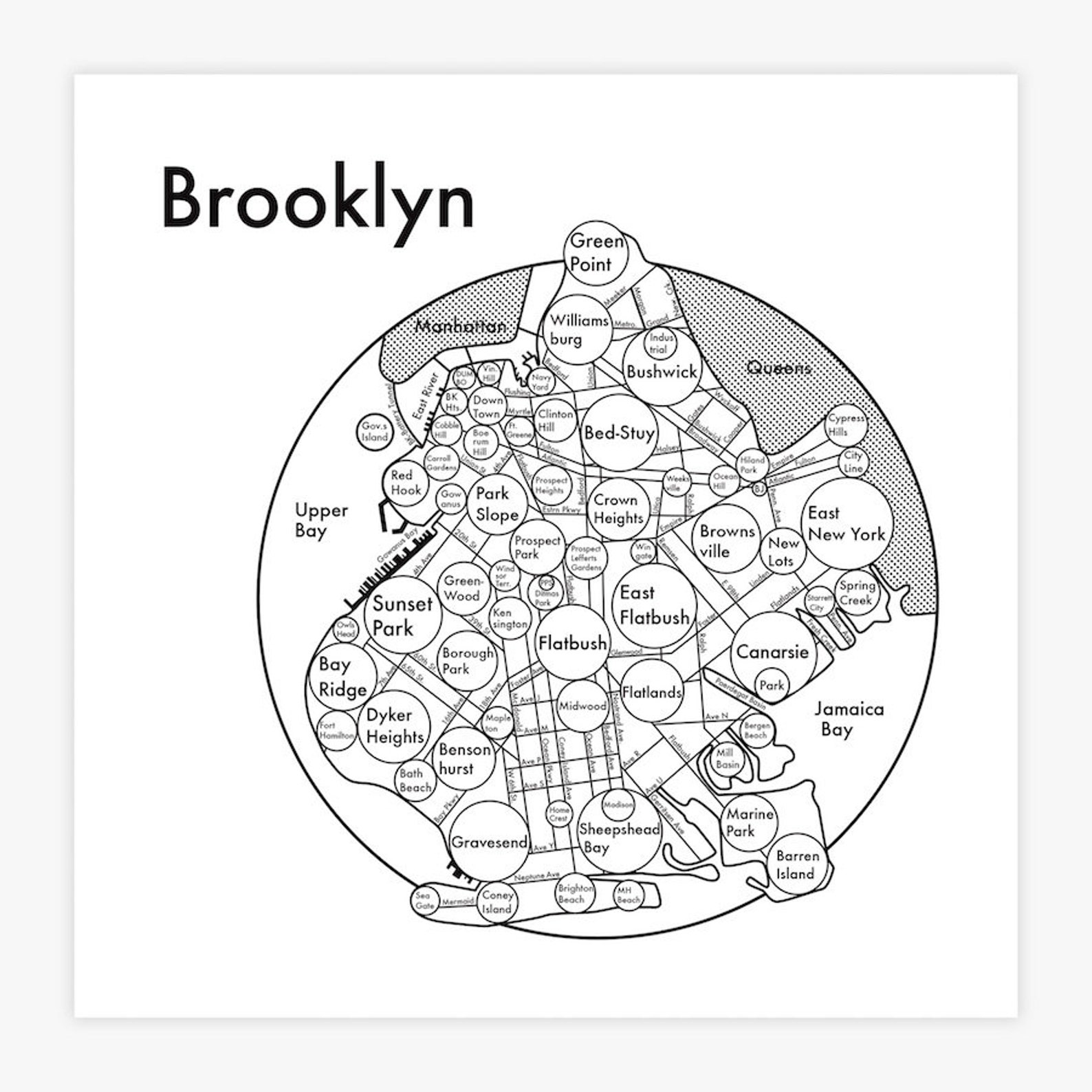 Brooklyn Neighborhood Map Screen Print 17 5 x17 5 Etsy Brooklyn Neighborhood Map Screen Print 17 5 x17 5 Etsy
