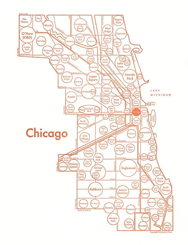 Simple Map Of Chicago