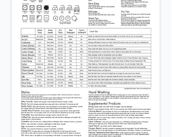 Laundry Chart 11"x17" Letterpress Print
