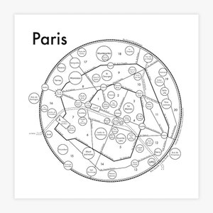 Paris carte 8 « x 8 » typographie quartier cool design