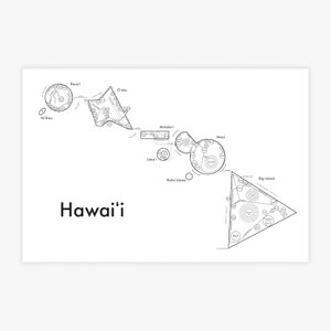 Hawaii Letterpress Map 11&quot;x17&quot;