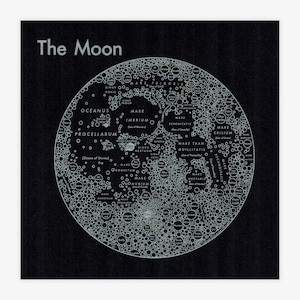 Carte de la Lune 17.5x17.5 Sérigraphie