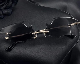 Gothic Fledermausflügel Sonnenbrillen, Dark Fairy Brillen, Halloween Kostüm Brillen, Vampir Fledermaus Sonnenbrillen, Goth Cosplay Accessoire, Spooky Y2K Brillen