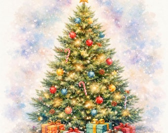 Aquarell Weihnachtsbaum Clipart - Weihnachtsbaumbild