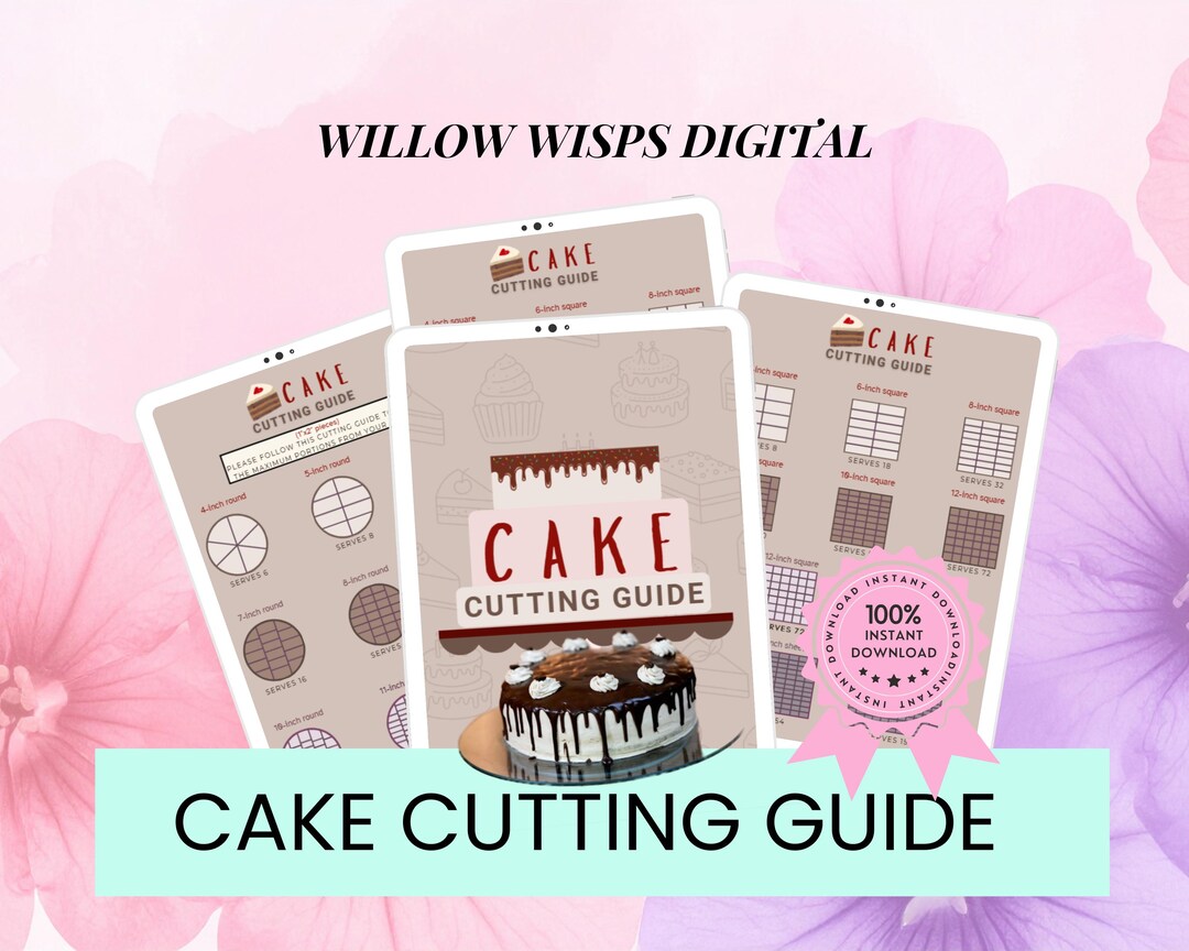 Cake Cutting Guide: Serving Chart for Round & Square Cakes (printable ...