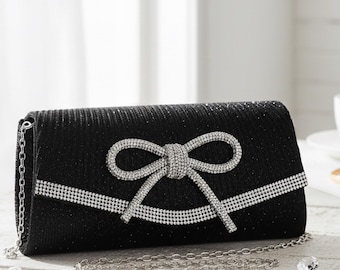 Sparkling Rhinestone Bow Clutch – The Ultimate Statement Purse for Weddings & Prom
