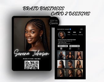 Business Card Template Design Instagram Story Social Media Templates Business Cards Banner Digital Download Template Website QR Code Sign