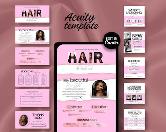 Hair Website Acuity Schedule Template Canva Website Salon Business Templates Canva Editable Banner Design Template Website Acuity Schedule