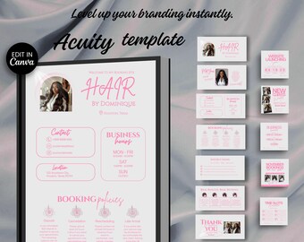 Acuity Hair Template Editable Canva Hair Stylist Booking Website Editable Salon Scheduling Site for Hair Techs DIY Acuity Design Banner DIY