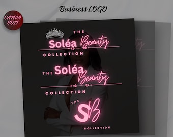 Editable Beauty Salon Logo Template Lash Hair Nail Makeup Logo Premade Modern Logo For Beauty Business Logo Design Templates Canva Editable