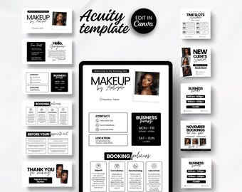 Acuity Makeup Template Acuity Makeup Booking Template Editable Makeup Artist Schedule Acuity Makeup Canva Template Editable Website Design