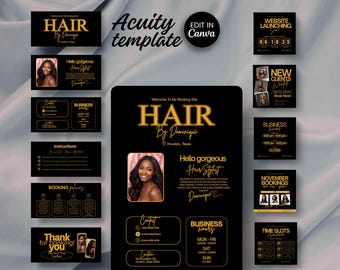 Hair Stylist Acuity Scheduling Template Booking Acuity Hair Templates Canva Editable Website Banners Business Booking Site Design Website