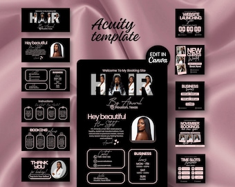 Acuity Scheduling Template Hairstylist Website Acuity Template Canva Editable Banner Templates Hairstylist Website Booking Acuity Hair DIY