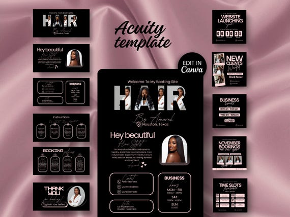 Acuity Scheduling Template Hairstylist Website Acuity Template Canva Editable Banner Templates Hairstylist Website Booking Acuity Hair DIY