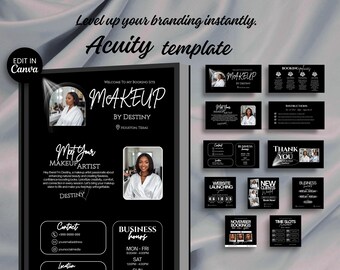 Acuity Scheduling Template for MUAs Makeup Artist Booking Website Editable Canva Template Beauty Business Site Booking Templates Website DIY