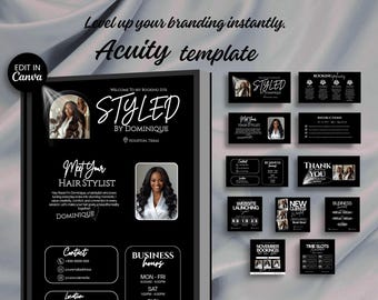 Acuity Hair Stylist Booking Website Template Editable Editable Salon Scheduler for Hair Techs Acuity Scheduling Design Banner Template DIY