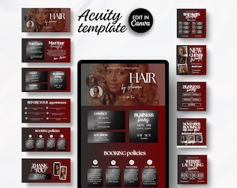 Acuity Website Hair Canva Template For Hair Acuity Scheduling Template Hair Stylist Canva Design Template Schedule Planner Templates Acuity