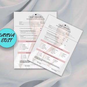 Editable Nail Client Intake Form Canva Template, Nail Tech Client Form, Nail Salon Consultation Form, Beauty Business Form Templates DIY