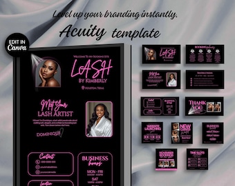 Lash Stylist Acuity Template Canva Editable Design Digital Download Business Booking Template DIY Banner Website Acuity Lash Tech Scheduling