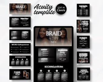 Acuity Braid Booking Template Canva Acuity Braid Website Templates Schedule Planner Design Branding Website  Templates Acuity Schedule DIY