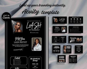 Acuity Lash Booking Template Editable Lash Tech Scheduling Website Lash Artist Acuity Site Design Salon Booking Site Template Acuity DIY