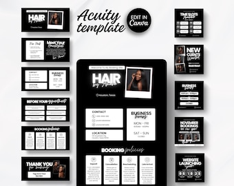 Acuity Hair Scheduling Template Hair Acuity DIY Canva Acuity Template Hair Acuity Bookings Site Design Black Acuity Hair Website Templates