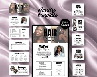 Acuity Website Hair Template Acuity Booking Schedule Website Template Canva Editable Banner Template Acuity Hairstylist Website Branding DIY