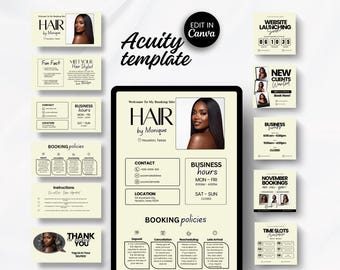 Hairstylist Acuity Website Booking Site Template Acuity Scheduling Template Editable Canva Hair Website Template Hair Salon Business DIY