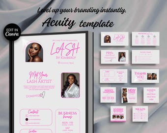 Lash Acuity Scheduling Template Canva Editable Schedule Website Template Acuity lash Branding Design Digital Download Business Templates DIY