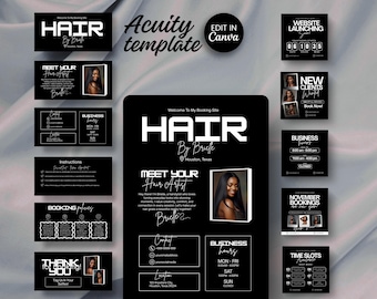 Hair Stylist Acuity Scheduling Website Template Hair Salon Business Template Acuity Schedule Canva Editable Templates Website Acuity DIY