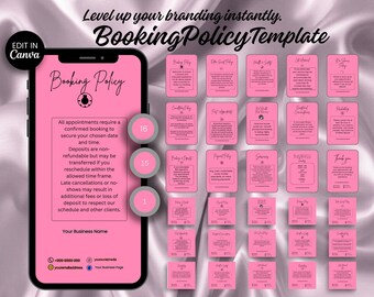 Editable Booking Policies Template Bundle Instagram Post Template Editable Social Media Post  Instagram Story Templates Instagram
