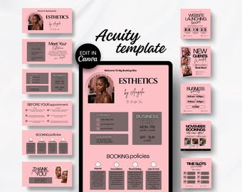 Acuity Esthetician Website Banner Template Canva Editable Schedule Acuity Website Design Business Beauty Salon Templates Booking Site DIY