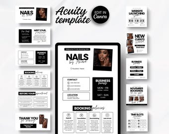 Nail Tech Acuity Template Editable Nail Acuity Website Nail Salon Booking Acuity Nail Tech Schedule Nail Appointment Template Nail Booking