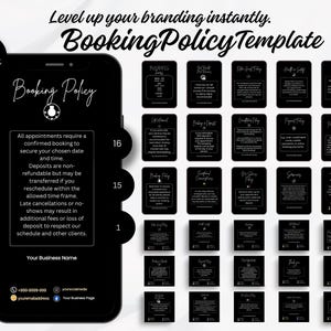 Editable Booking Policies Template Canva Editable Booking Flyer Nails Lash Hair Mua Instagram Post Template IG Social Media Bundles Website