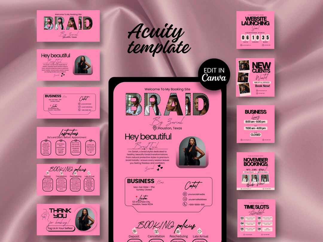Acuity Template Braid Website Template Canva Editable Banner Website ...
