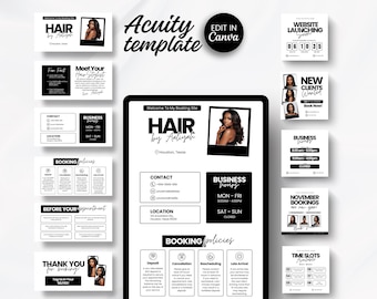 Acuity Hairstylist Acuity Scheduling Template Hair Website Acuity Schedule Site Hair Acuity Canva Hair Stylist Acuity Booking Hair Site DIY