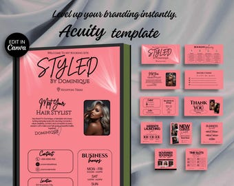 Hair Stylist Acuity Website Banner Template Acuity Schedule Canva Template Editable Website Banners Design Booking Hair Acuity Template DIY