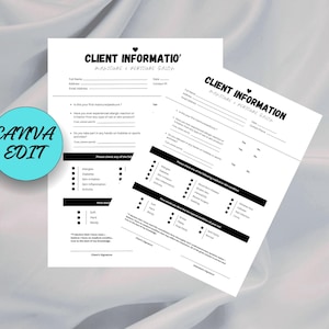 Formulaire de consultation technique pour les ongles Modèle modifiable Canva Formulaire d'admission des clients pour les ongles Feuille de consultation pour manucure pédicure Formulaire client pour salon de beauté