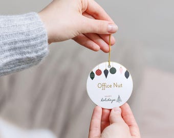 Adorno navideño divertido para compañero de trabajo de Office Nut, regalo de elefante blanco