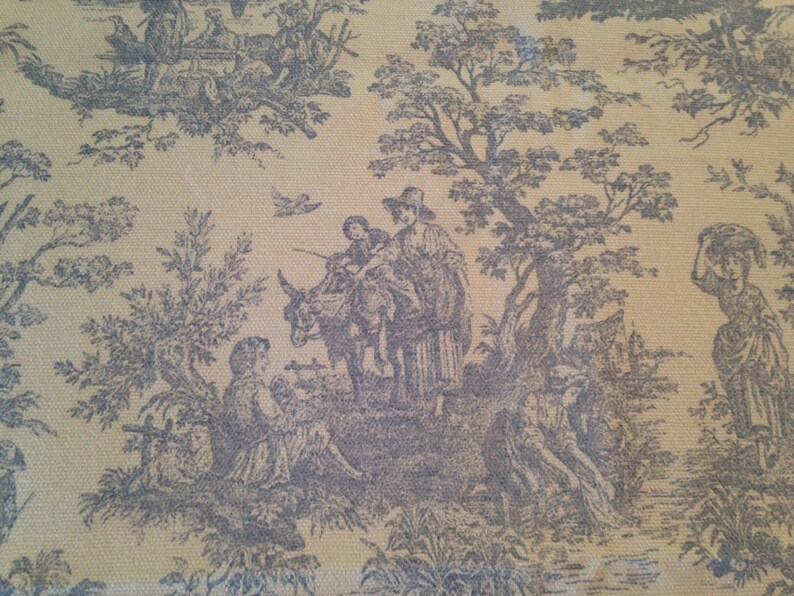 Blue & White Toile Quilting Fabric with Traditional Etsy
