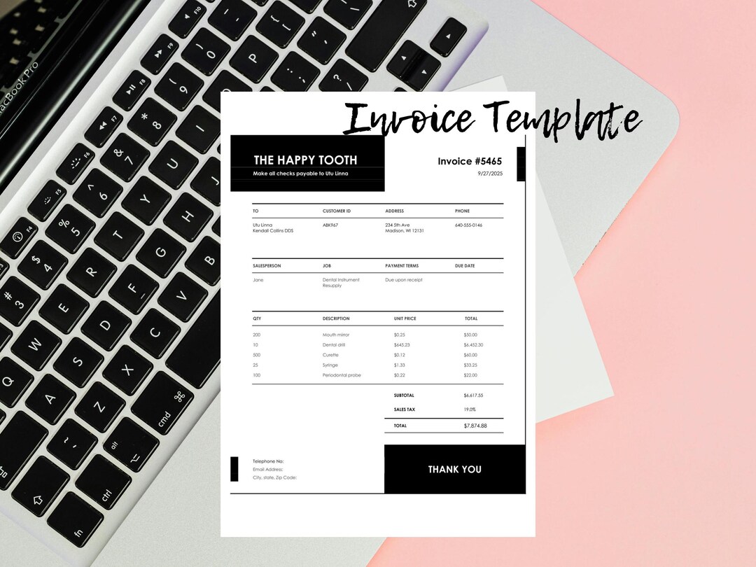 Editable Excel Invoice Template: Small Business Bookkeeping - Etsy UK