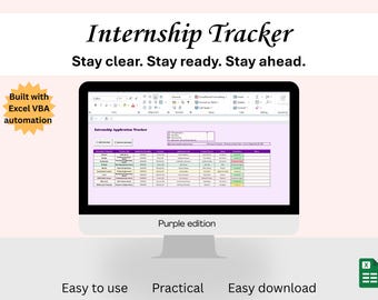 Ultimate Internship and Job Application Tracker 2025 | Excel Template ...