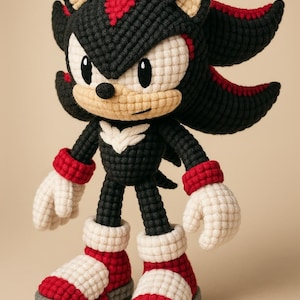 Patrón de crochet de erizo negro y rojo: Amigurumi articulado (Tutorial en PDF)