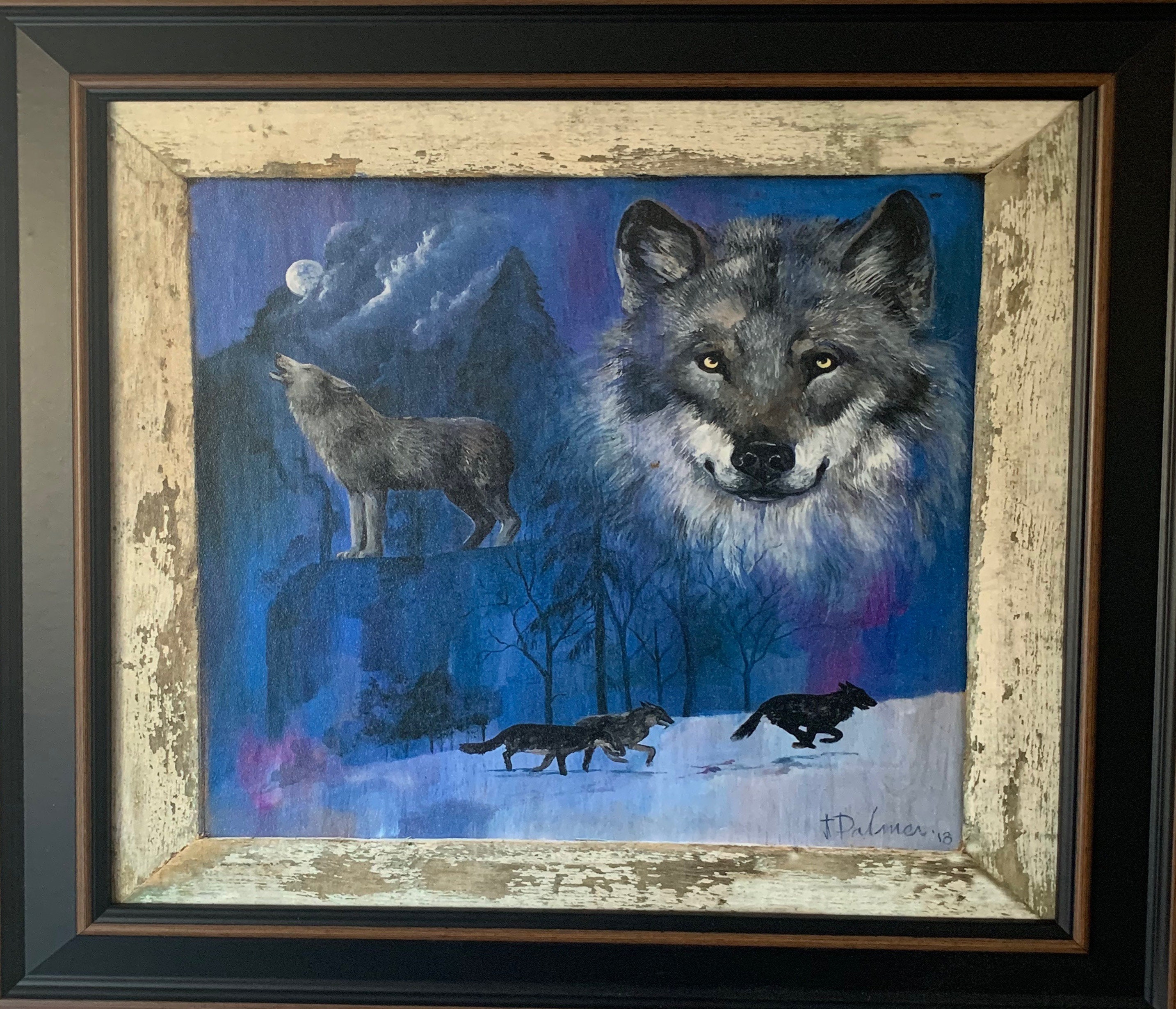 Wolf Original Linocut — Laughing Mule Press