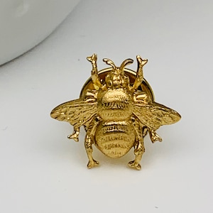 Raw Brass Honey Bee Tie Tack or Lapel Pin