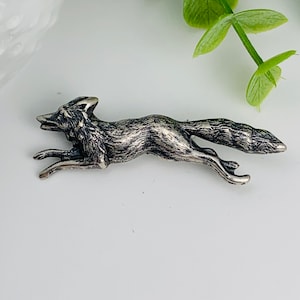 Antique Silver Fox Brooch