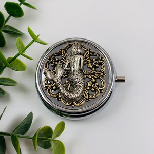 Shiny Silver Mermaid Pill Box