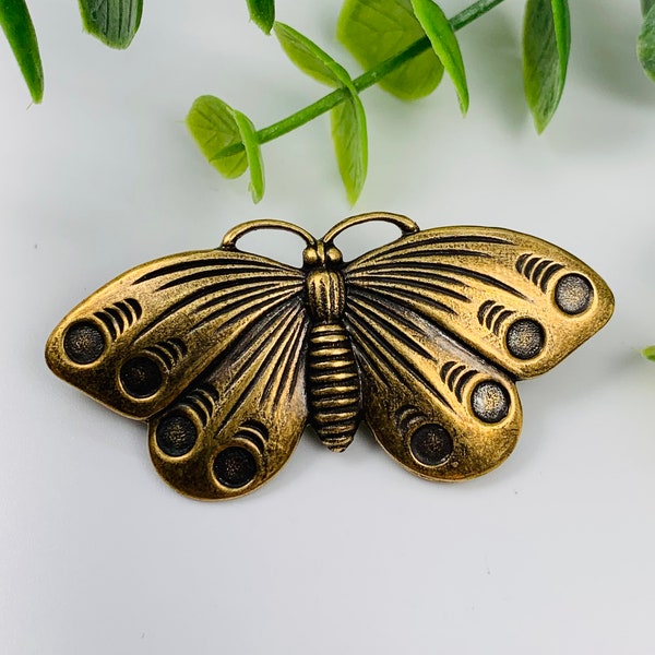 Antique Brass Butterfly Brooch