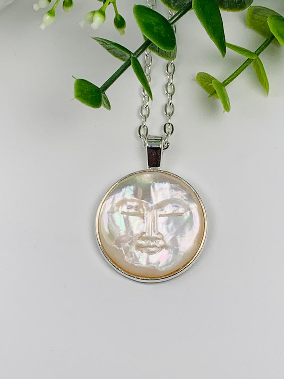Genuine Mother of Pearl Man on the Moon 
