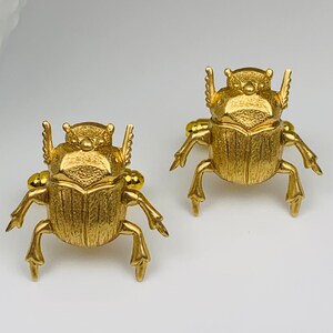 Raw Brass Beetle Cuff Links Set of 2